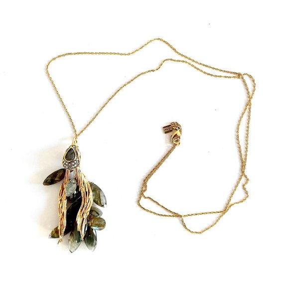 Alexis Bittar Gold Wing Crystal Pendant Necklace with Smoky Stones - Picture 5 of 6